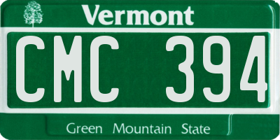 VT license plate CMC394