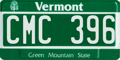 VT license plate CMC396