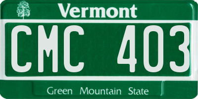 VT license plate CMC403