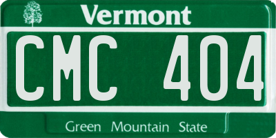 VT license plate CMC404