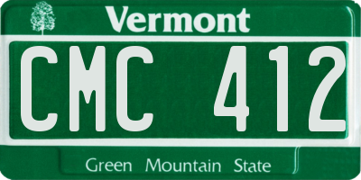 VT license plate CMC412