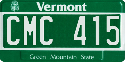 VT license plate CMC415