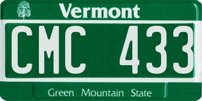 VT license plate CMC433