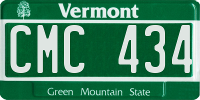 VT license plate CMC434