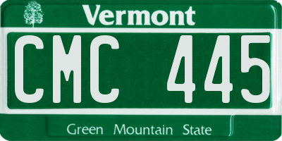 VT license plate CMC445