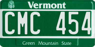 VT license plate CMC454