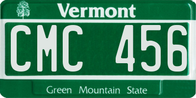 VT license plate CMC456