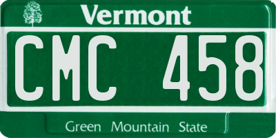 VT license plate CMC458