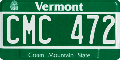 VT license plate CMC472