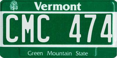 VT license plate CMC474