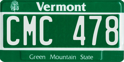 VT license plate CMC478