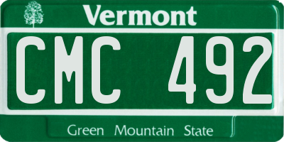 VT license plate CMC492