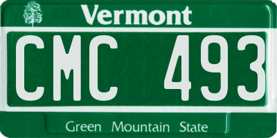 VT license plate CMC493