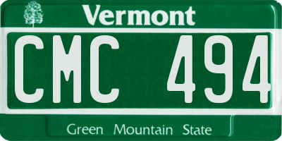 VT license plate CMC494