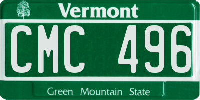 VT license plate CMC496