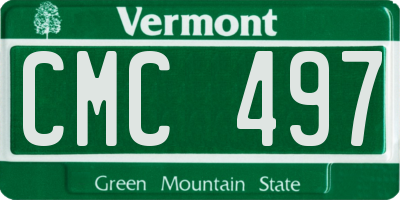 VT license plate CMC497