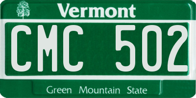 VT license plate CMC502