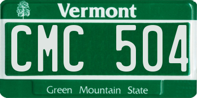 VT license plate CMC504