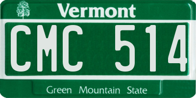 VT license plate CMC514