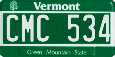VT license plate CMC534
