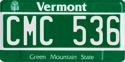 VT license plate CMC536