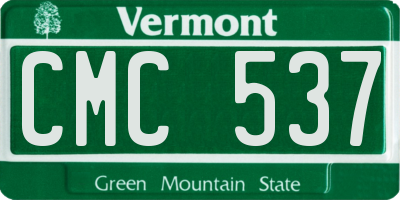 VT license plate CMC537