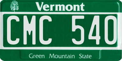 VT license plate CMC540