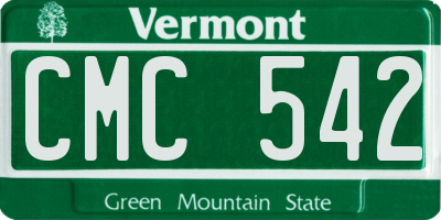 VT license plate CMC542