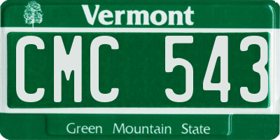 VT license plate CMC543