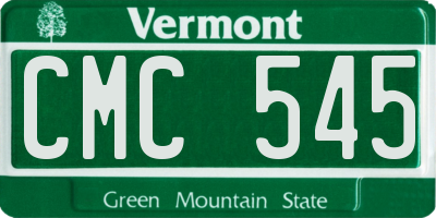 VT license plate CMC545