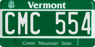 VT license plate CMC554