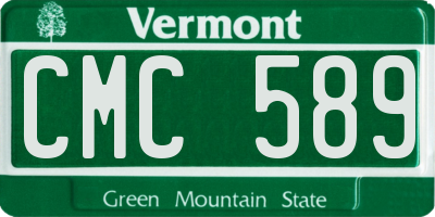 VT license plate CMC589
