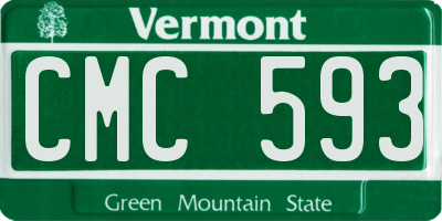 VT license plate CMC593