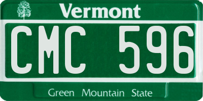 VT license plate CMC596