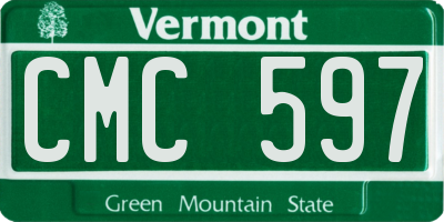 VT license plate CMC597