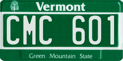 VT license plate CMC601