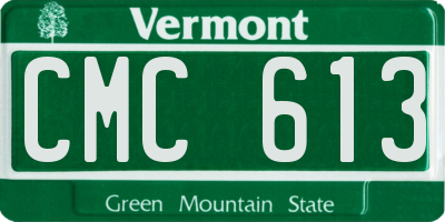 VT license plate CMC613
