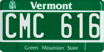 VT license plate CMC616