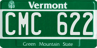 VT license plate CMC622