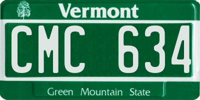 VT license plate CMC634