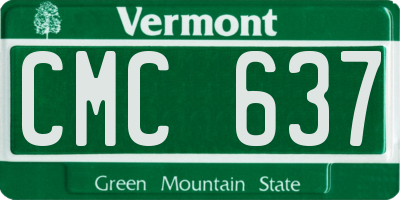 VT license plate CMC637