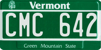 VT license plate CMC642