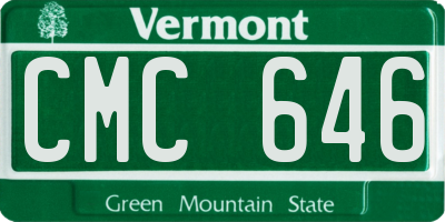 VT license plate CMC646
