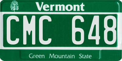 VT license plate CMC648