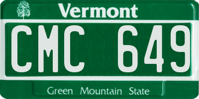 VT license plate CMC649