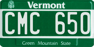 VT license plate CMC650