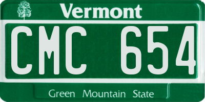 VT license plate CMC654