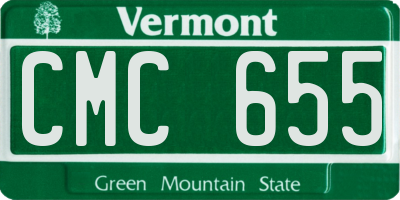 VT license plate CMC655