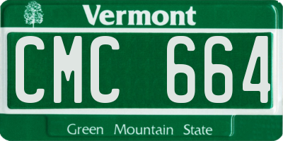 VT license plate CMC664