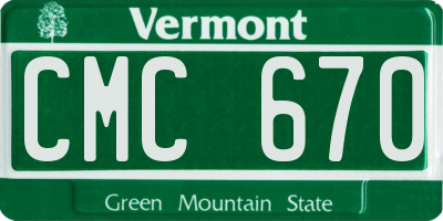 VT license plate CMC670